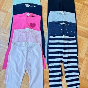 Girls Mixed Leggings Bundle — 9 Organic Cotton 3/4 carpi leggings